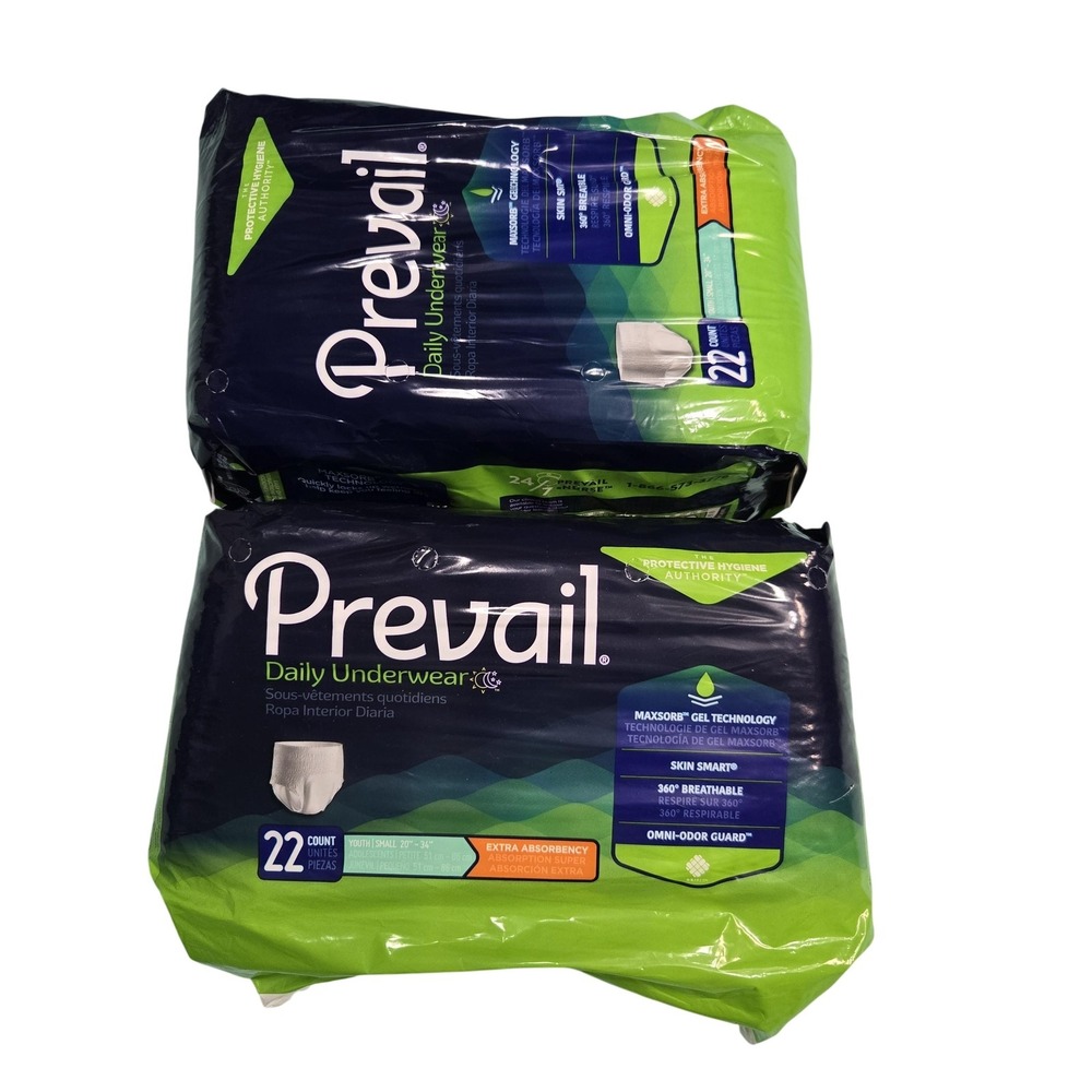 Prevail Daily Underwear Small Medium 22ct 2 Pack MaxSorb‎ Extra Absorbency Adult